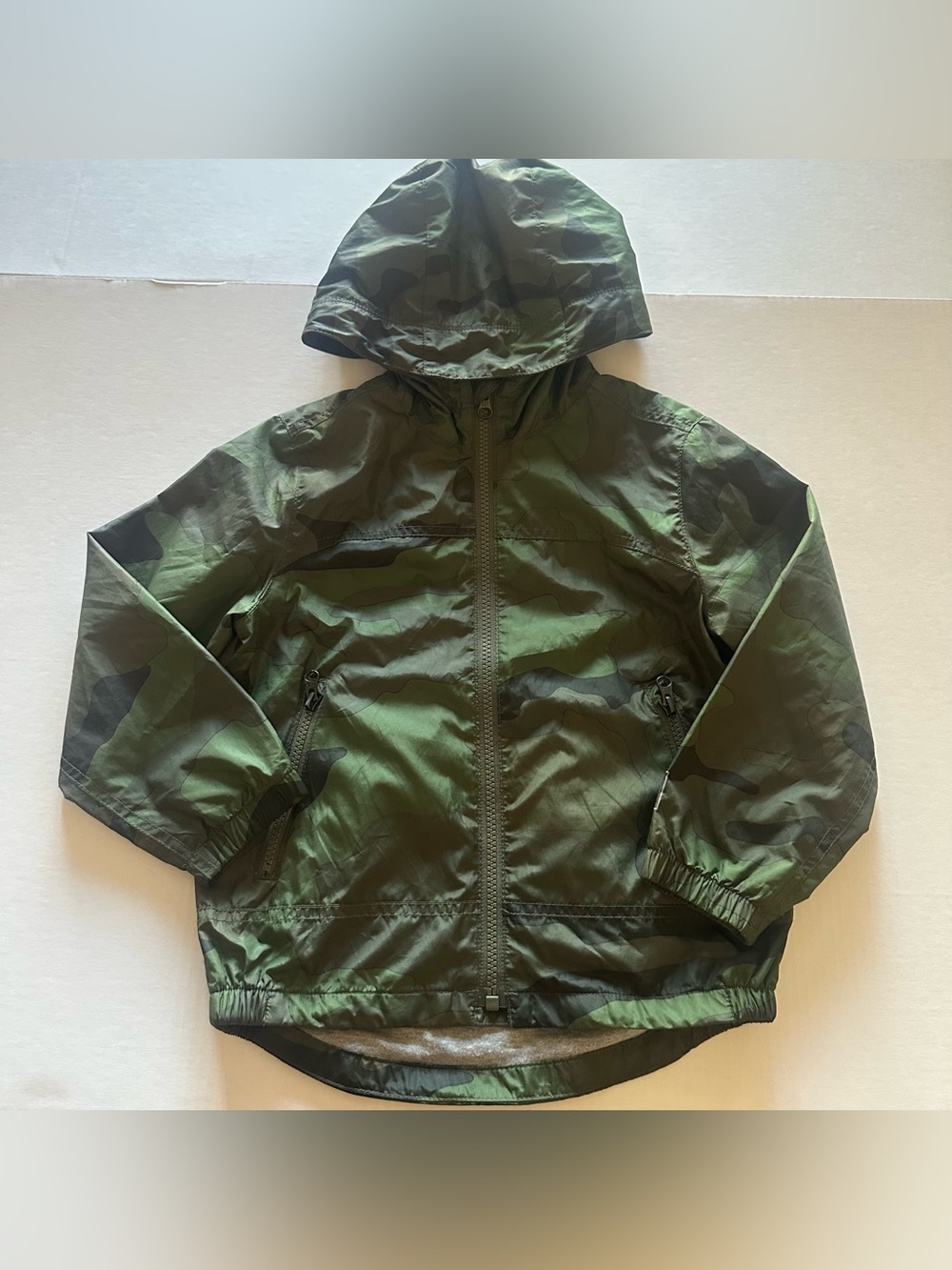 GAP Kids Hooded Camo Windbreaker Jacket - Green